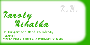karoly mihalka business card
